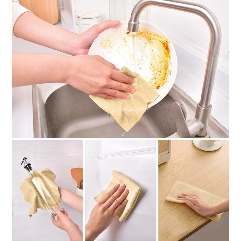 KitchLife Microfiber Cleaning Cloth Roll - Tear-Away Reusable Microfiber Paper