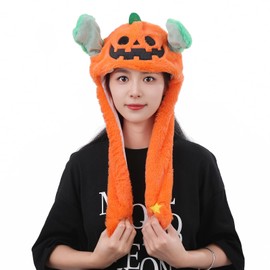 CINECE Halloween Costume, Cosplay, Kigurumi Hat, Pikopiko, Ears Moving, Funny, Animal Hat, Animal Hat, Headwear, Cap, Present, Halloween Pumpkin