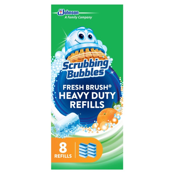Scrubbing Bubbles Fresh Brush Heavy Duty Disposable Toilet Cleaner Wand Refills, Remove Toilet Bowl Stains and Limescale, 8 ct, Pack of 8 (64 Total Refills)