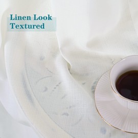 BGment Natural Linen Look Semi Sheer Curtains for Bedroom, Grommet Light Filtering Casual Textured Privacy Curtains for Living Room, 2 Panels (Each 60 x 84 Inch, Ivory Cream)