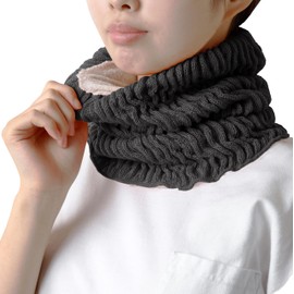 Maison Peony Back Silk Ribbed Neck Warmer, Silk, Heat Retention, Cold Protection, Neck Cover, Women's, Men's, Unisex, Made in Japan, dark brown