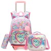 Kids Rolling Loving Cat Backpack for Girls Trolley Suitcases Luggage