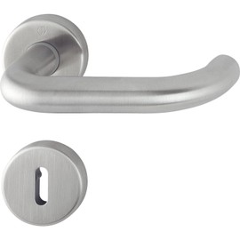 Hoppe Paris Door Handle Set with Rosette BB Deadlock - Satin Stainless Steel 3286307