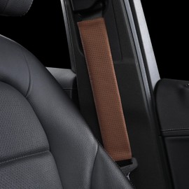 POKSRI 1P Genuine Leather seat Belt Cover pad,Real Cowhide Soft Seatbelt Protect Strap Shoulder Cushion,Odor-Free & Peel-Resistant,12x2.4inch,fit car Accessories,Backpack, Shoulder Bag