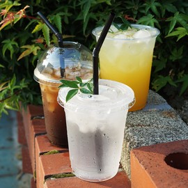 Takeout ice transparent cup set of 100 pieces with lid, PET 92 pie 16 ounce dome type flat lid, 92 pie 16 ounce set of 100 pieces (flat lid) / 테이크아웃 아이스투명컵 세트 100개 뚜껑포함 PET 92파이16온스 돔형 평형뚜껑, 92파이16온스세트 100개(평형뚜껑)