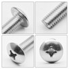 25 Pcs Truss Head Machine Screw, Phillips Drive, Full Machine