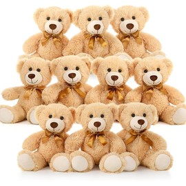 Tezituor Bulk Teddy Bear Baby Shower, 10 Packs Small Teddy Bear Stuffed Animals in Bulk,13.5" Small Stuffed Bears Plush for Wedding,Birthday,Christmas, Party Decorations, Valentine's Day  #BlackFriday #Christmas:_Blue-6pack