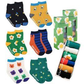 Dailylike Jelly Bear Baby Boys Girls Non Slip Grip Ankle Crew Socks with Anti Skid Grippers for Infants Toddlers Kids 6 Pairs
