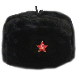Russian Military Hat"Ushanka" Black Color Medium Size