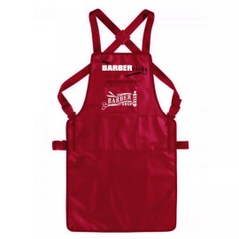 Barberology Professional Barber uniform Jeans Apron, Haircut Apron, barber apron,Black Apron - Red