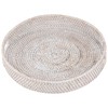 SENJEOK 2 PCS 11.8 x 2 Inch Rattan Serving Tray