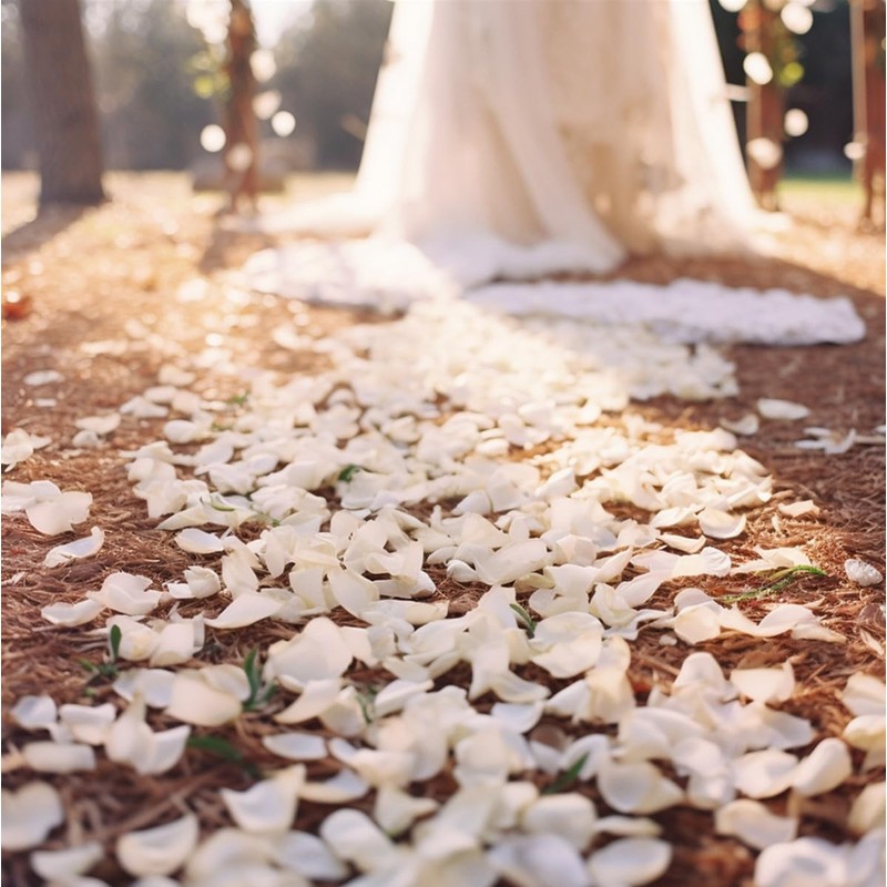 2000Pcs White Rose Petals Artificial Flower Petals for Valentine's Day