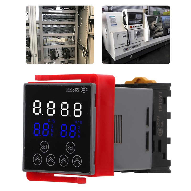 Time Relay LCD Display Multifunctional PP Flame Retardant Housing Delay