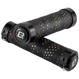 ROCKBROS Bicycle Grip, Handle Grip, Anti-Slip, Bar Tape-like, Aluminum Locking Ring, 0.9 inch (22.2 mm), Lightweight, Durable, Double Lock Included, For Mountain Bikes