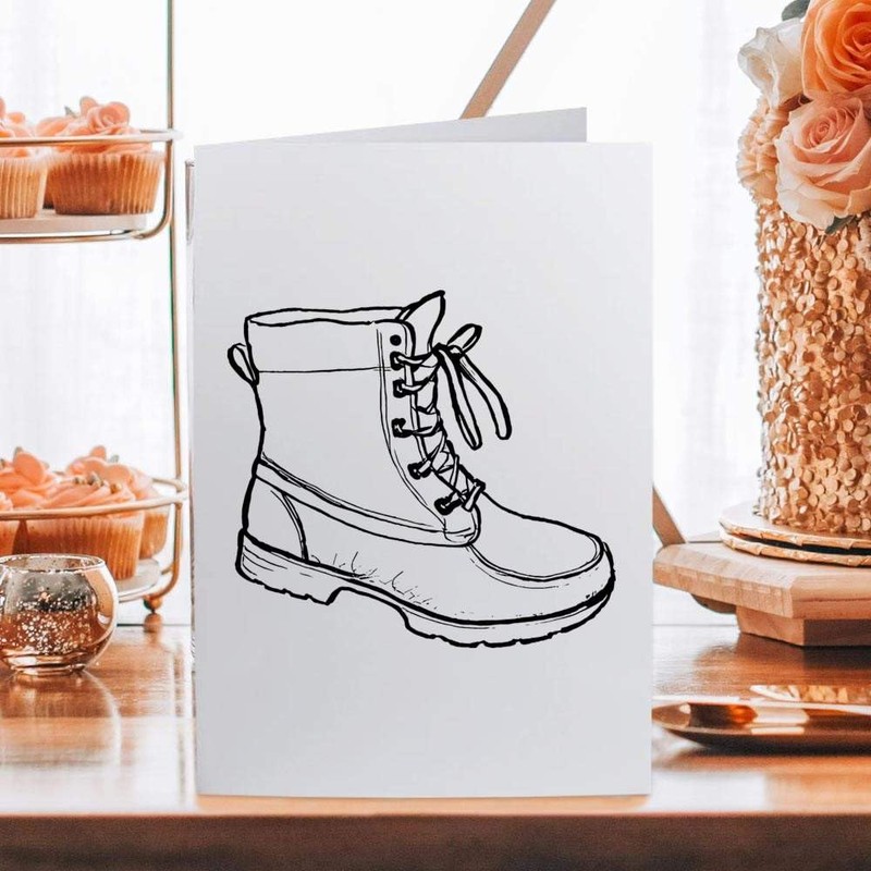 Large (A4) 'Work Boot' Blank Greeting Card (GC00066398)