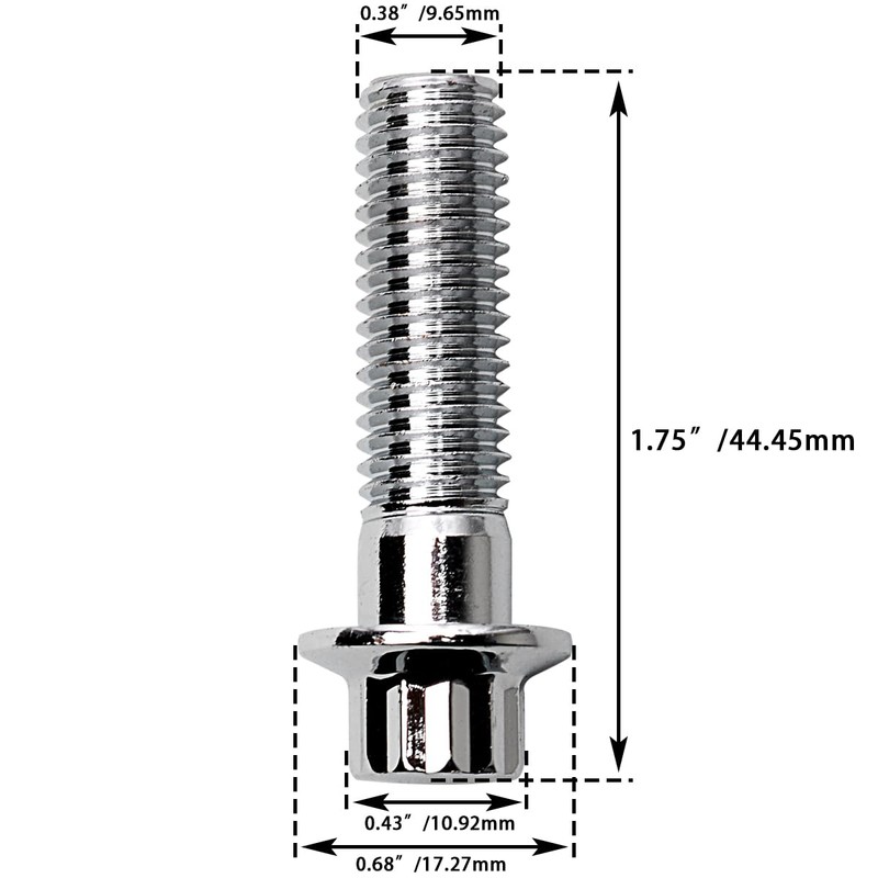 WOWTK 2Pcs M10x1.5 Metric Chrome Front Brake Caliper Bolts Kit