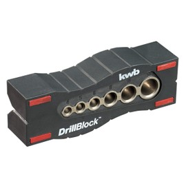 kwb Drilling aid/drill gauge diameter 44298 mm drill block for right-angled and precise drilling on surfaces, round materials and edges including grip points