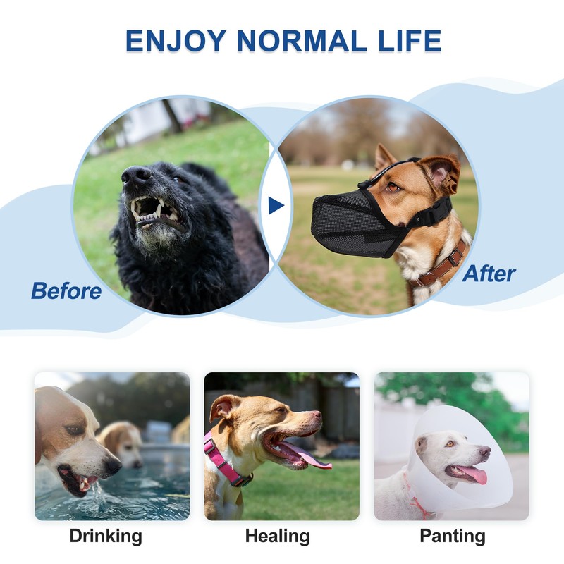 RENEWREVITAL Dog Muzzle, Breathable Puppy Mesh Muzzle, Muzzle for Medium