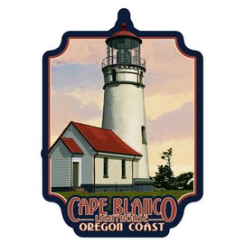 Die Cut Sticker Cape Blanco Lighthouse, Oregon, Oregon Coast, Vinyl Sticker, (Waterproof Decal for Cars, Water Bottles, Laptops, Coolers), Large