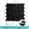 Miscasa 12-Sheet Peel and Stick Backsplash Tile, Hexagon Black Brushed