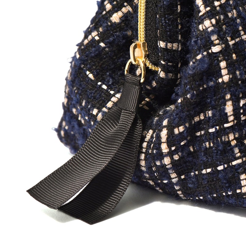 Francfranc Franc Tweed Wire Pouch, Black