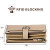 Travelambo Womens Wallet Large Capacity RFID Blocking Genuine Leather Wristlet