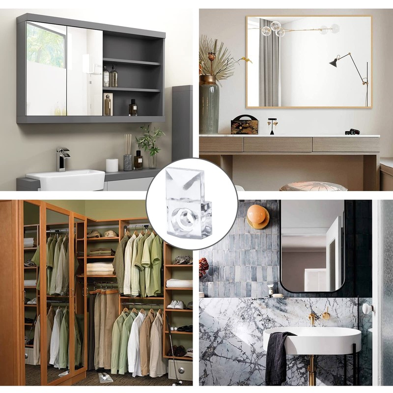 Jiozermi 30 Pcs Glass Window Retainer Clips Kit, Transparent Mirror