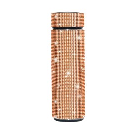 INSTOME 17oz Diamond Insulated Water Bottle – Sparkling Rhinestone Thermos for Women, Stainless Steel Bling Glitter Cup, Hot/Cold Retention, Leakproof & Stylish Daily Companion (gold, 17oz)