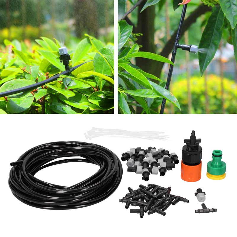 20m Garden Irrigation System Misting Sprinkler Nozzle Kit Cooling Watering