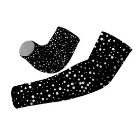 yicomon UV Sun Protection Arm Sleeves for Women Men, White Polka Dots Paint Summer Cooling Arm Sleeve for Driving Sports Cycling (L)