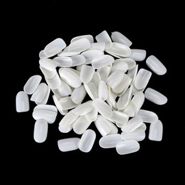 Kingsie Nail Tips, Set of 600, 10 Different Sizes, Oval Short False Nails, Solid Color, Fake Nails, Gel Nails, Nail Supplies, Nail Art DIY Practice Professional Beginners (White)