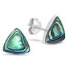 AeraVida Minimal Geometric Rainbow Abalone Shell 9mm Triangle .925 Sterling