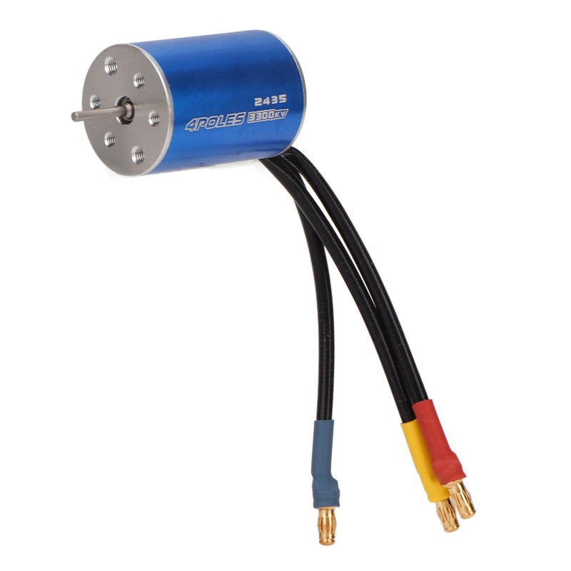 Brushless Motor 2435 3300KV Waterproof Red Aluminum Alloy CNC Machining