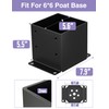 PGGP 2 PCS Metal 6×6 Post Base, Inner Size 5.6"x5.6"