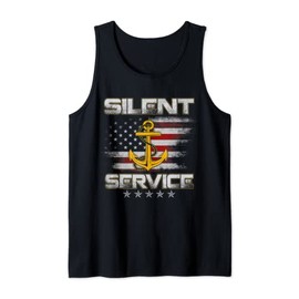 US Submarine Veteran Silent Service Submariner American Flag Tank Top