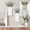 Dnnnii 2 Pack Wooden Wall Vase Set - White Finish