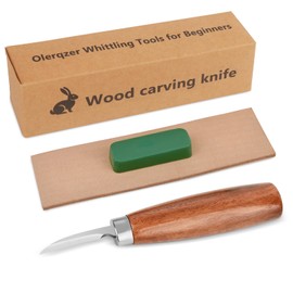 Olerqzer Wood Carving Knifes With Leather Strop and Polishing Compound,Whittling Knife,Wood Carving Tools for Beginners,Adults and Kids Whittling Tools (Details Carving Knife)