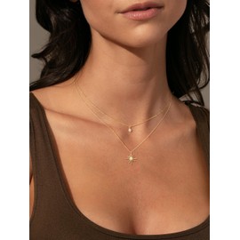 Tewiky Diamond Necklaces for Women, Dainty 14K Gold Choker Necklace Simple Silver CZ Jewelry Necklaces for Women Trendy Gifts, GD2D