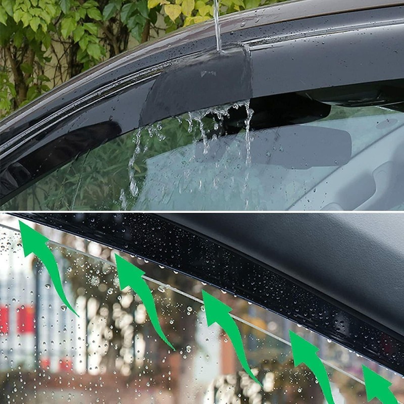 Lifeinfinity Original 4pcs Wind Deflector, Outside Mount Tape-On Rain Guards