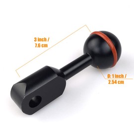 Sea frogs Ball Arm Ball to YS Mount Arm 3.0" Essential Diving Equipment Underwater Photography Gear Lighting System Aluminum Alloy Diving Equipment Accessory Lightweight Arms AM-8