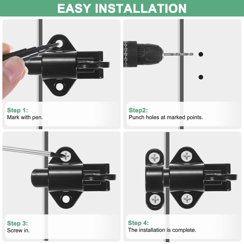 M METERXITY 4-Pack Self-Closing Latch Aluminum Alloy Automatic Window Sliding