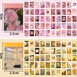 SANNIX Collage Material Stickers, 200 Sheets (4 Books), Flake Stickers, Collage Notebook, Stickers, Large Quantity, Material Paper, Notebook Stickers, Scrapbooking, DIY, Nature Stories