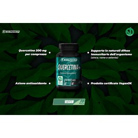 EUROSUP QUERCETINA+ - 60 compresse da 200 mg di quercetina - Supporta le naturali difese immunitarie dell’organismo - Azione antiossidante – Vegan