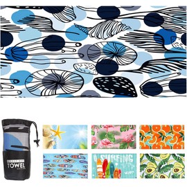 Microfibre Beach Towel Large Microfibre Towel Beach Towels 160 x 80 cm Microfibre Towels Lightweight and Quick Drying Camping Towel for Sports Travel Beach Sauna