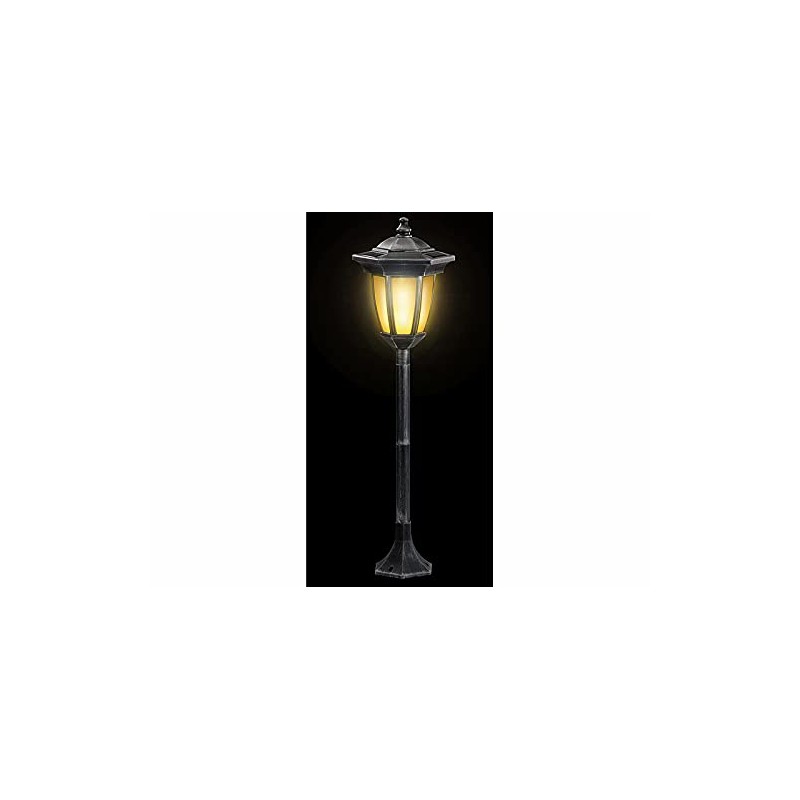 Lunartec Solar Garden Lantern: Solar LED Standing Lantern with Flame
