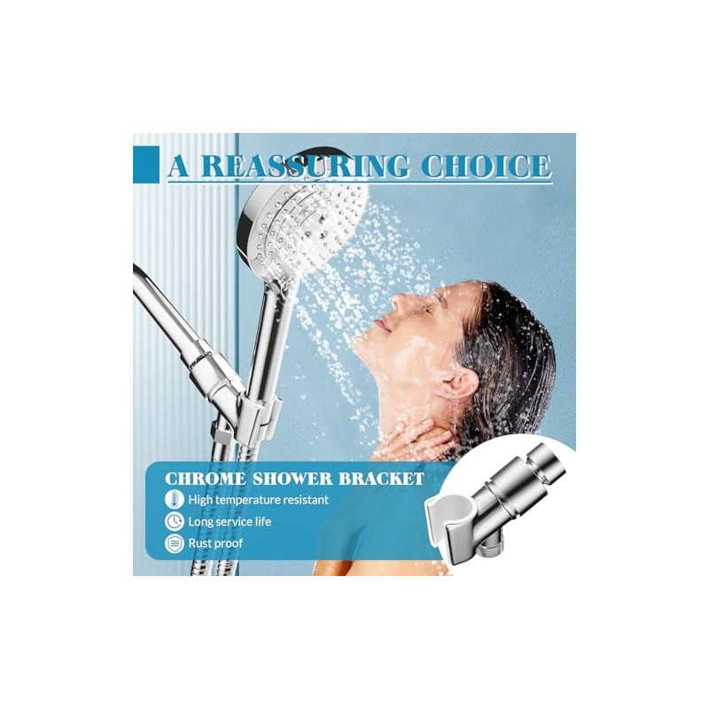 Adjustable Handheld Shower Head Holder Bracket Easy Wall Mount Shower