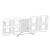 3D LED Wall Clock Minimalist White Frame Digital Wall Alarm