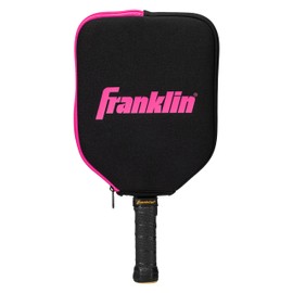Franklin Sports Pickleball Paddle Cover - Black + Pink Case for Pickleball Paddles - Protective Racket Cover with Hook - Fits Standard Pickleball Paddles