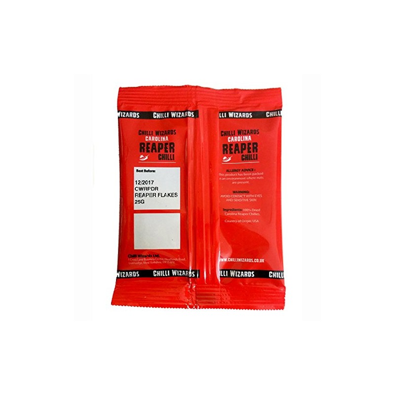 Genuine 100% Carolina Reaper Flakes 25g - Worlds Hottest Chilli