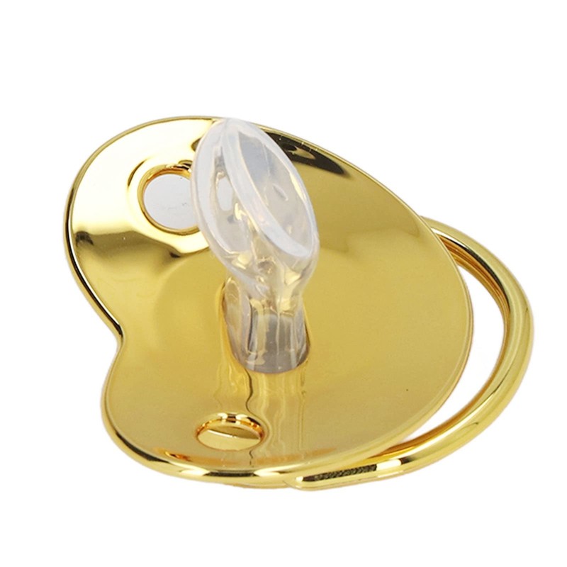 Baby Pacifier,Rhinestone Night Pacifier with Chain Clip,Portable Exquisite Golden Crown